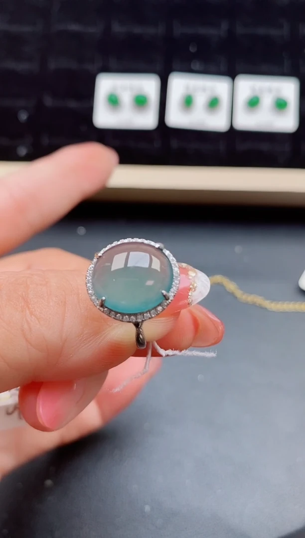 【闪购商品】翡翠戒指银S925镶嵌12121