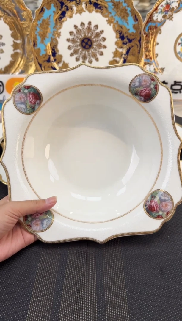 瓷片9英寸汤碗 正品 8个