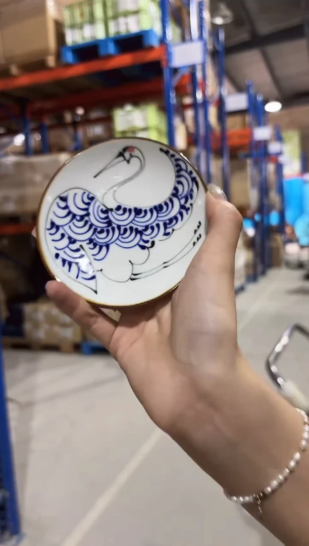 瓷kotohogi 小皿 鶴kotohogi 小皿 鶴