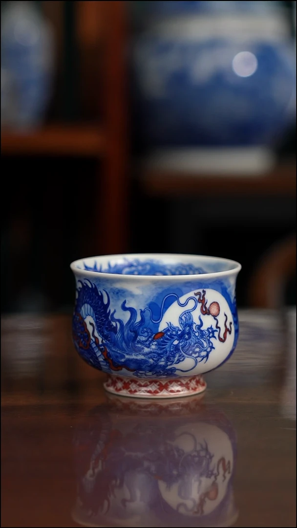 自成堂柴窑青花釉里红