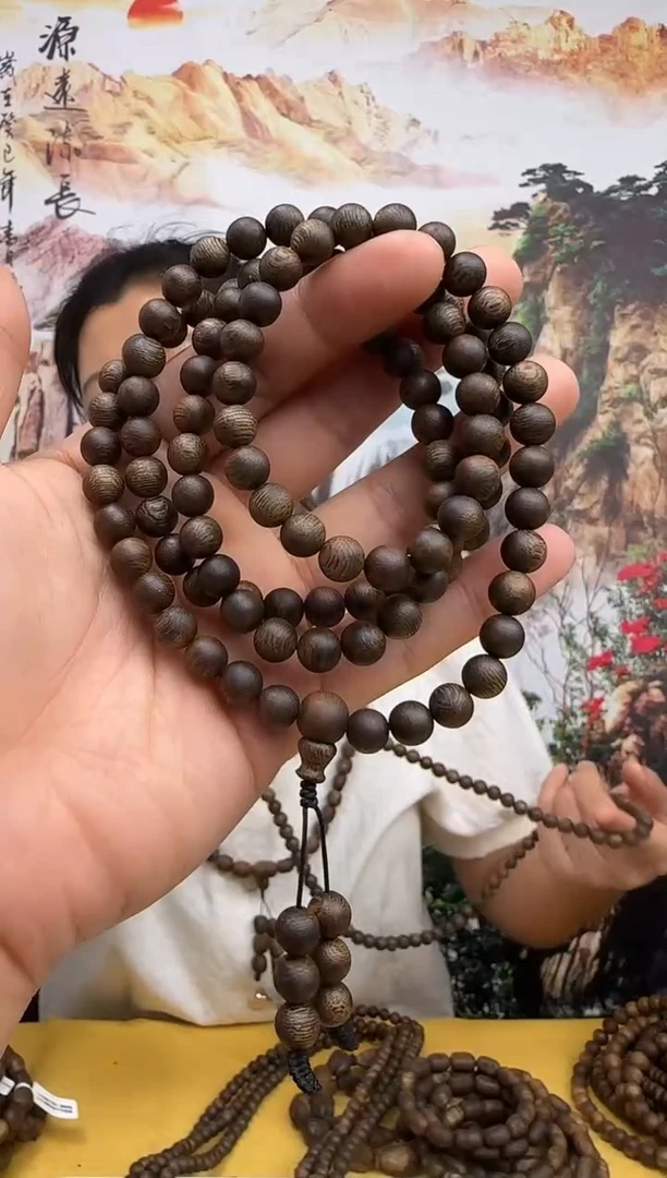 沉香手串奇楠张勺子虫漏圆珠多圈卡8多样性发一条