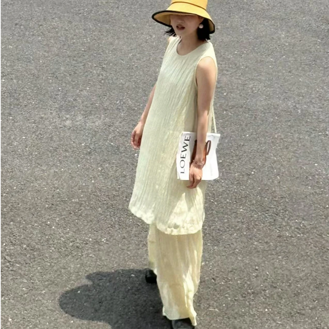 2025夏季新款 通勤风宽松休闲裤中长款时尚薄款显瘦裤子