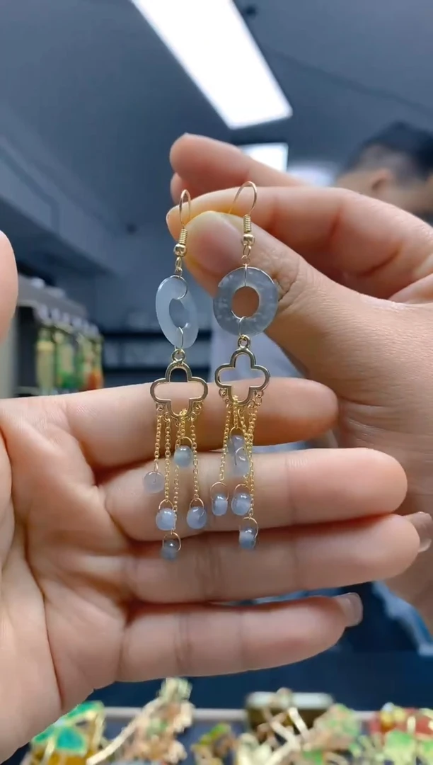 【闪购商品】翡翠耳饰合金99翡翠耳钩