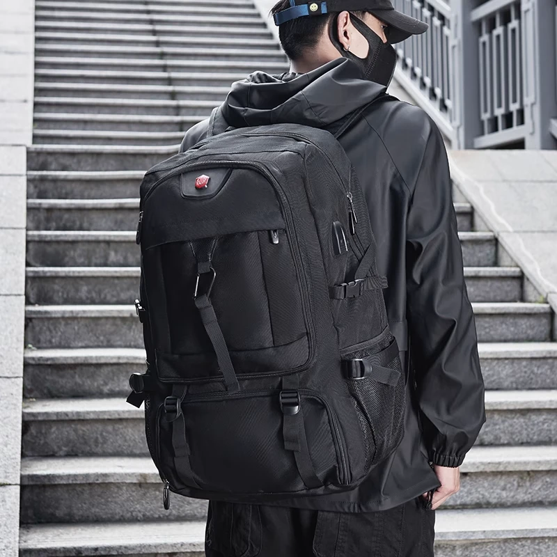 旅行包男超大容量户外登山防水电脑双肩包书包旅游特大号行李背包
