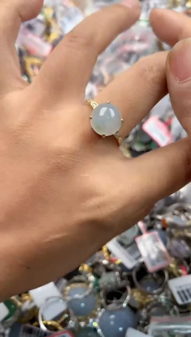 银S925镶嵌戒指翡翠777----8