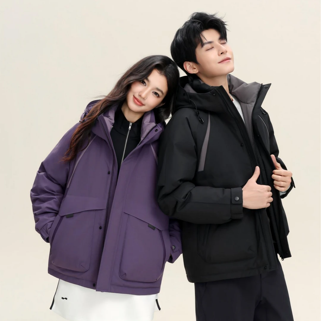 寻拓者”紫气东来“冬季新款90绒情侣派克连帽羽绒服外套FYH6830