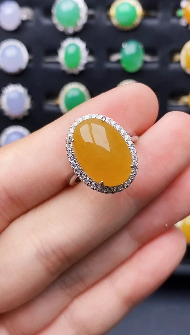 银S925镶嵌戒指翡翠8194