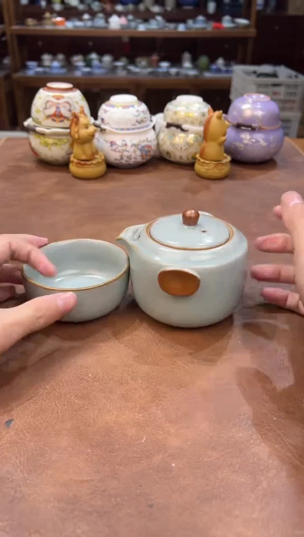 真的很便宜会开片的旅行茶具