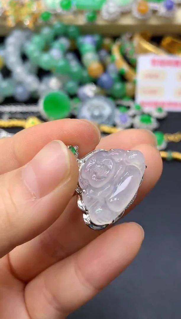 颈饰18K金镶嵌翡翠241-中国好珍宝