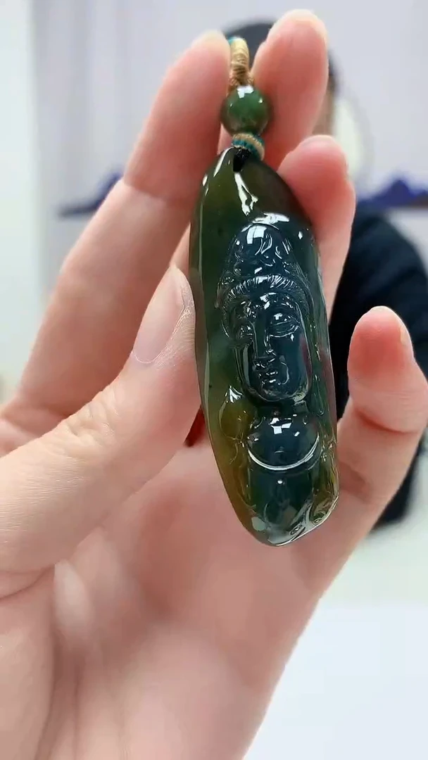 定制翡翠未镶嵌4898zm-毛货挂件观音79