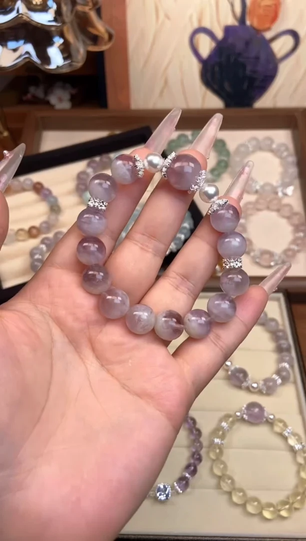 【闪购商品】水晶手链未镶嵌紫兔毛