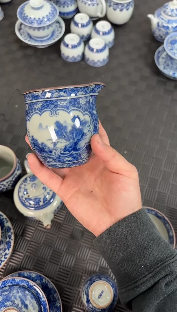 盖碗瓷景德镇陶瓷茶具老陶泥开窗冰梅公道