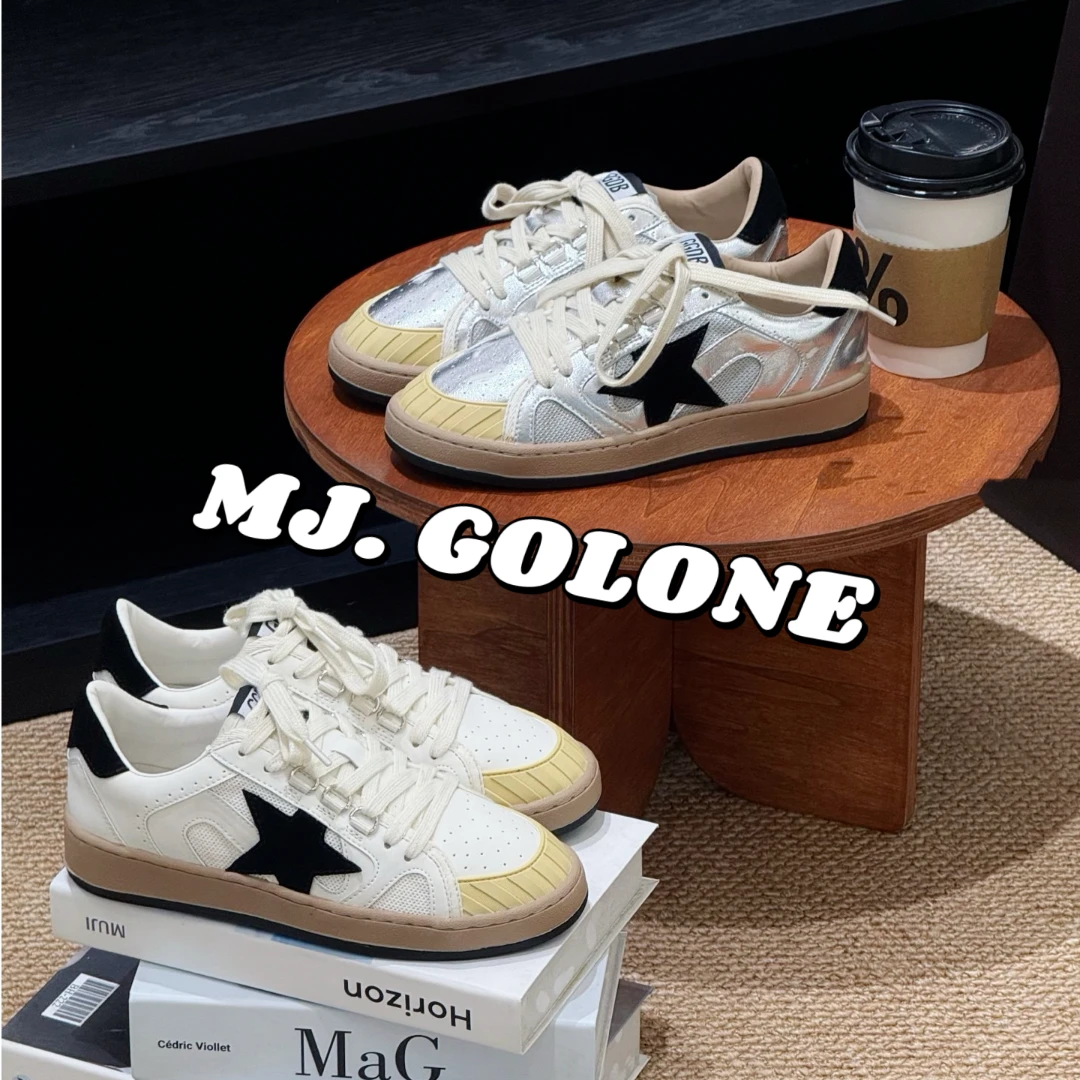 废土风做旧星星潮流女2025早秋新款韩版复古百搭系带脏脏休闲板鞋