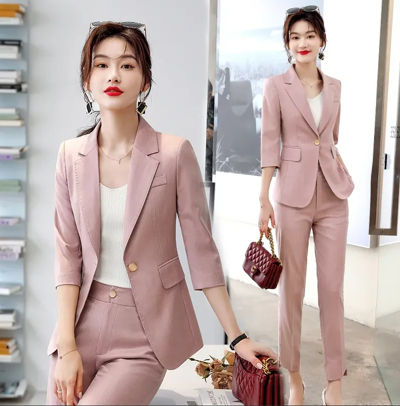 西装套装女短款2025春夏新款职业装气质小个子西服面试正装工作服