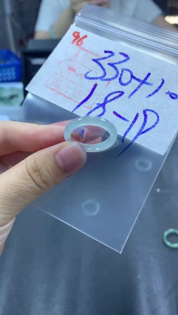 未镶嵌定制翡翠戒圈18-19#340毛货需精细抛光