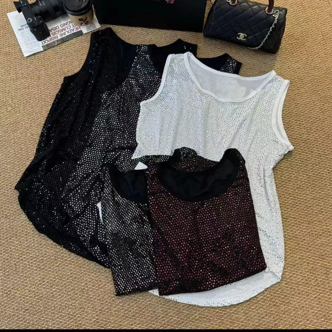 【珊珊家】新品亮片百搭背心