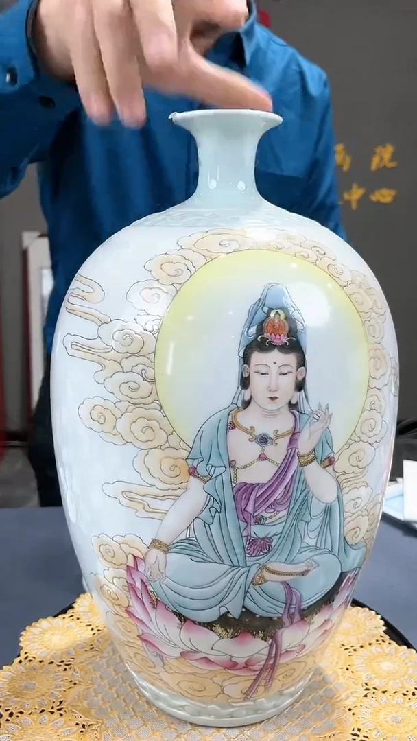 【闪购商品】官窑瓷画院524官窑瓷画院人物赏瓶
