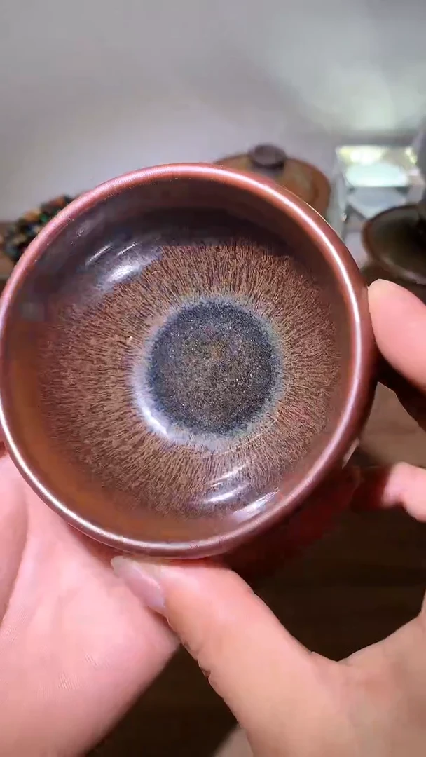 建窑建盏茶杯 紫麒麟