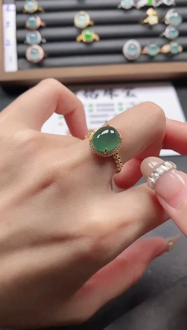 银S925镶嵌戒指翡翠51151