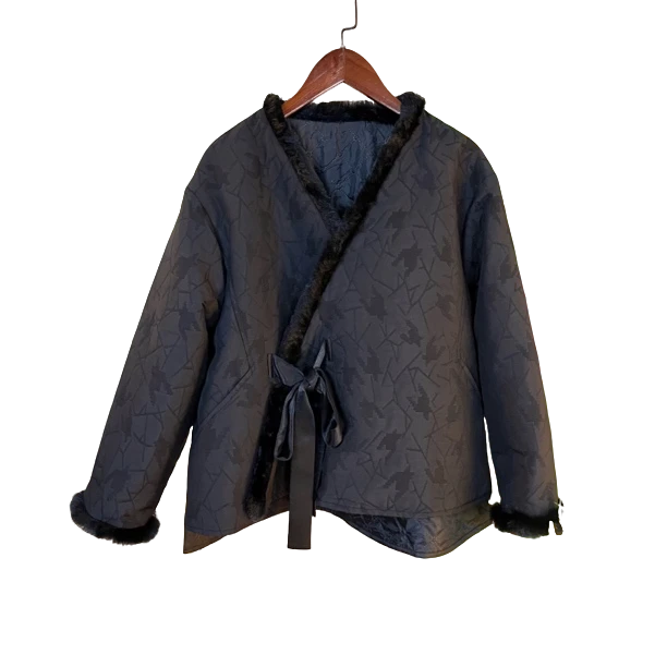 【佳佳】123女短款秋季短外套不褪色宽松型复古风提花气质时尚