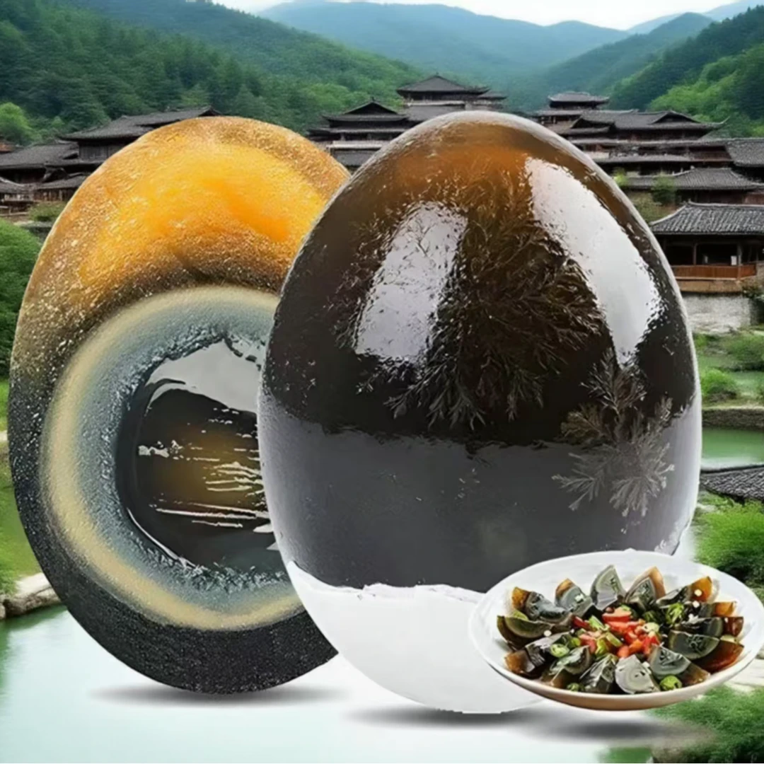 夏季冲量松花蛋50-60g无铅工艺皮蛋砂芯糖心混发农家手工制作