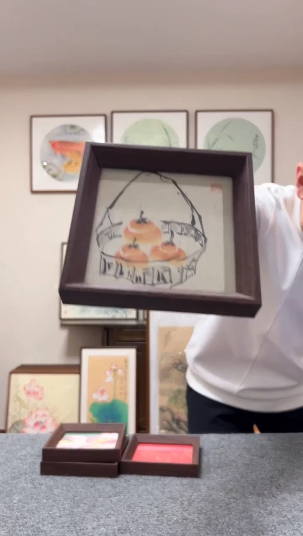 【闪购商品】书法5寸摆台柿子事事如意15x15cm