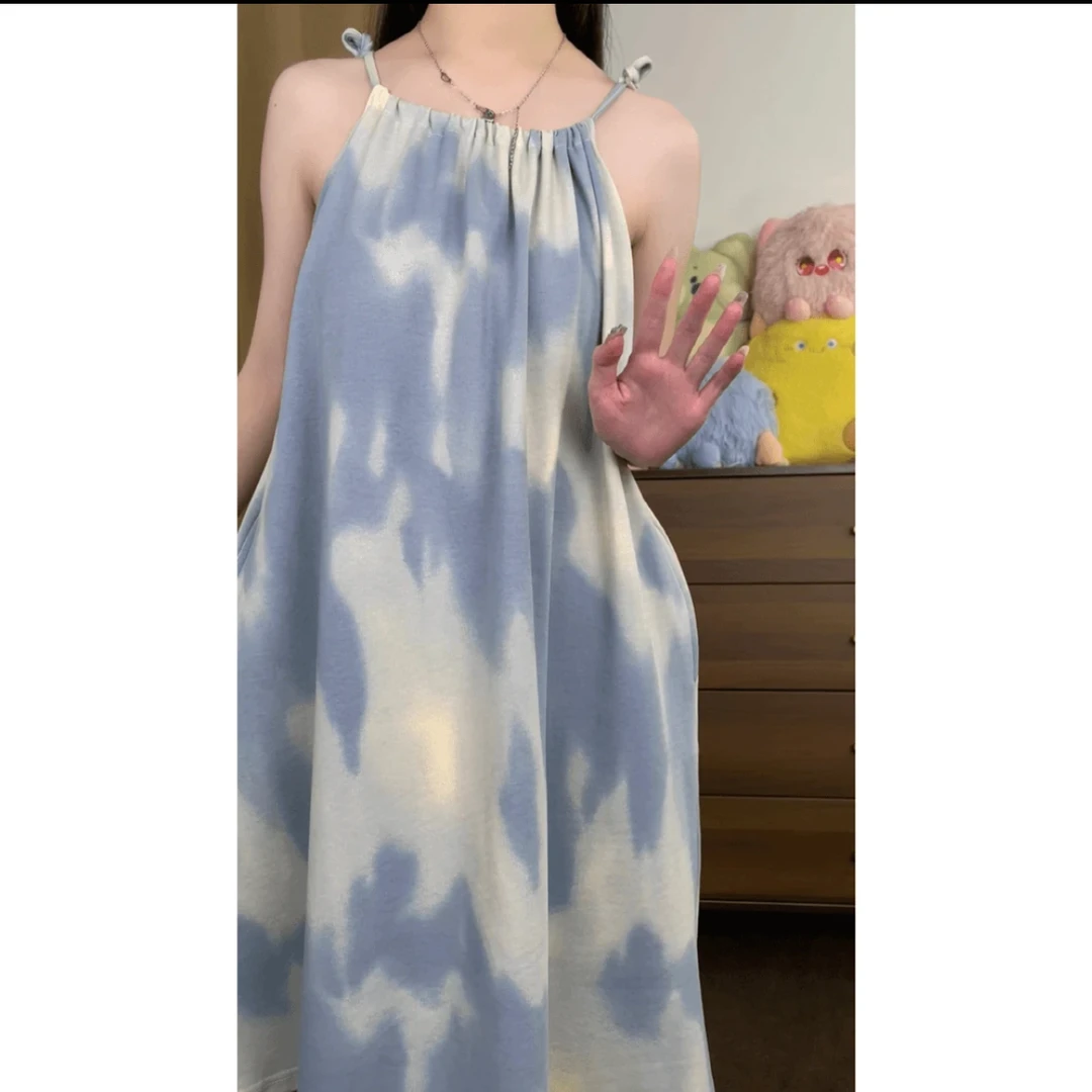 甜美吊带裙睡衣女夏季薄款可爱睡裙带胸垫性感可爱大码无袖家居服