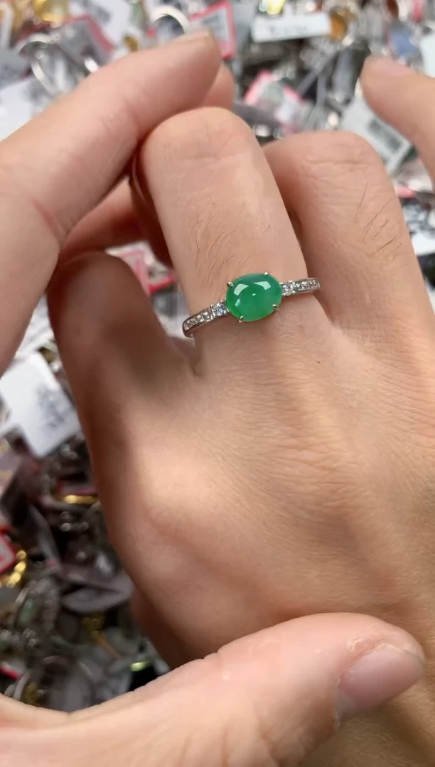 银S925镶嵌戒指翡翠9999-----1