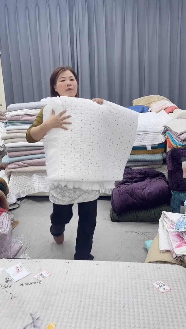 棉白色米粒绣花边2.4*2.6纯棉