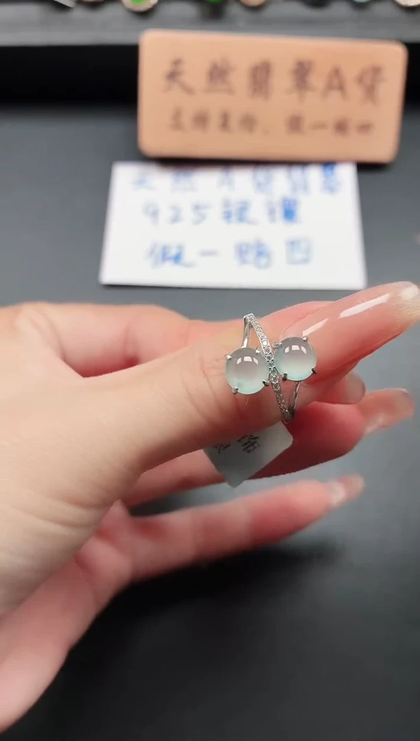 银S925镶嵌戒指翡翠111