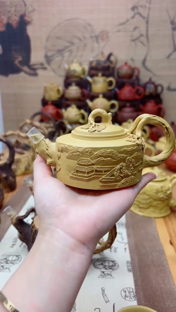 茶壶紫砂山水人家德钟壶