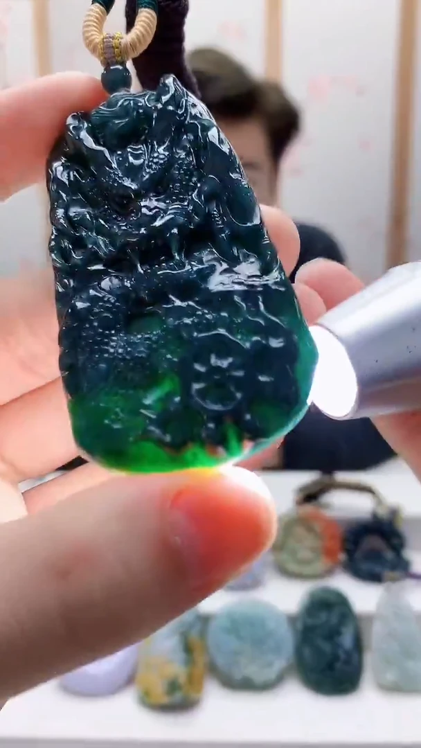 未镶嵌定制翡翠5163bb-毛货挂件5