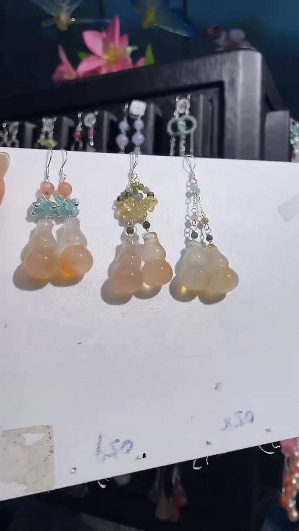 银S925镶嵌耳饰紫晶种****? 种一个月亮