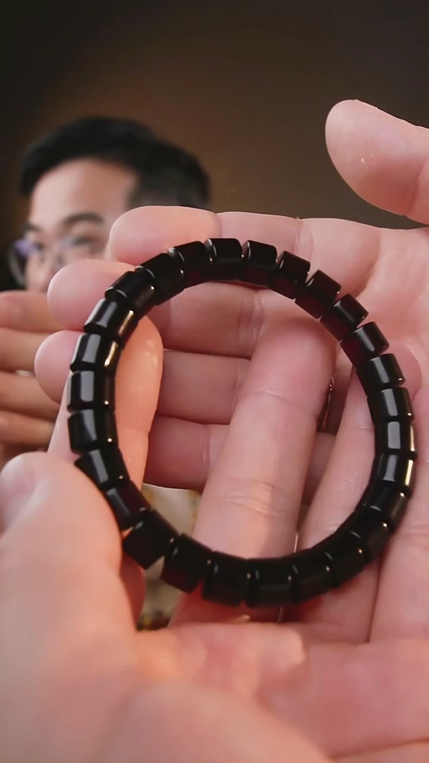 裸石琥珀未镶嵌9+翳珀直切手串