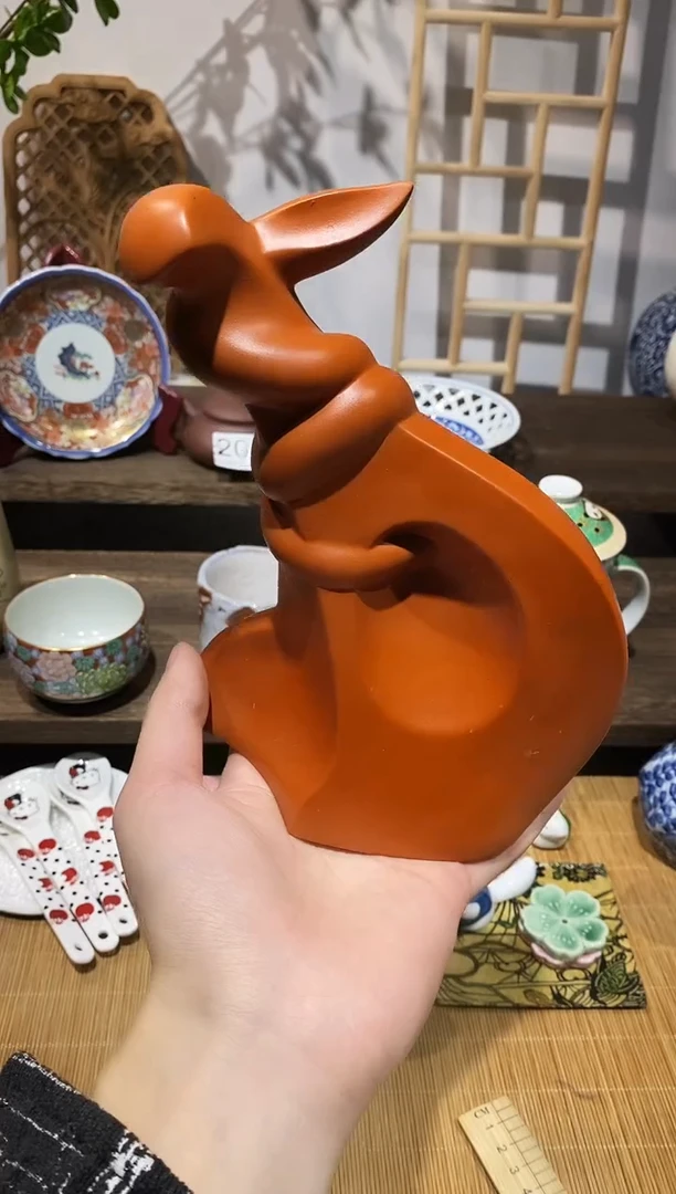 瓷片朱泥常滑蛇摆件