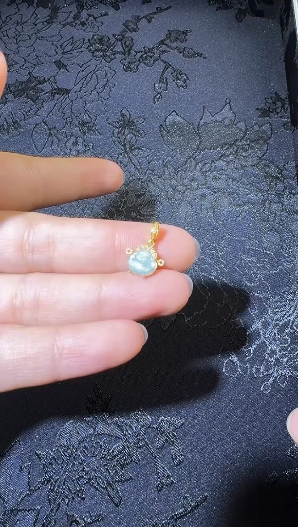 【闪购商品】翡翠吊坠(不含链)银S925镶嵌财神