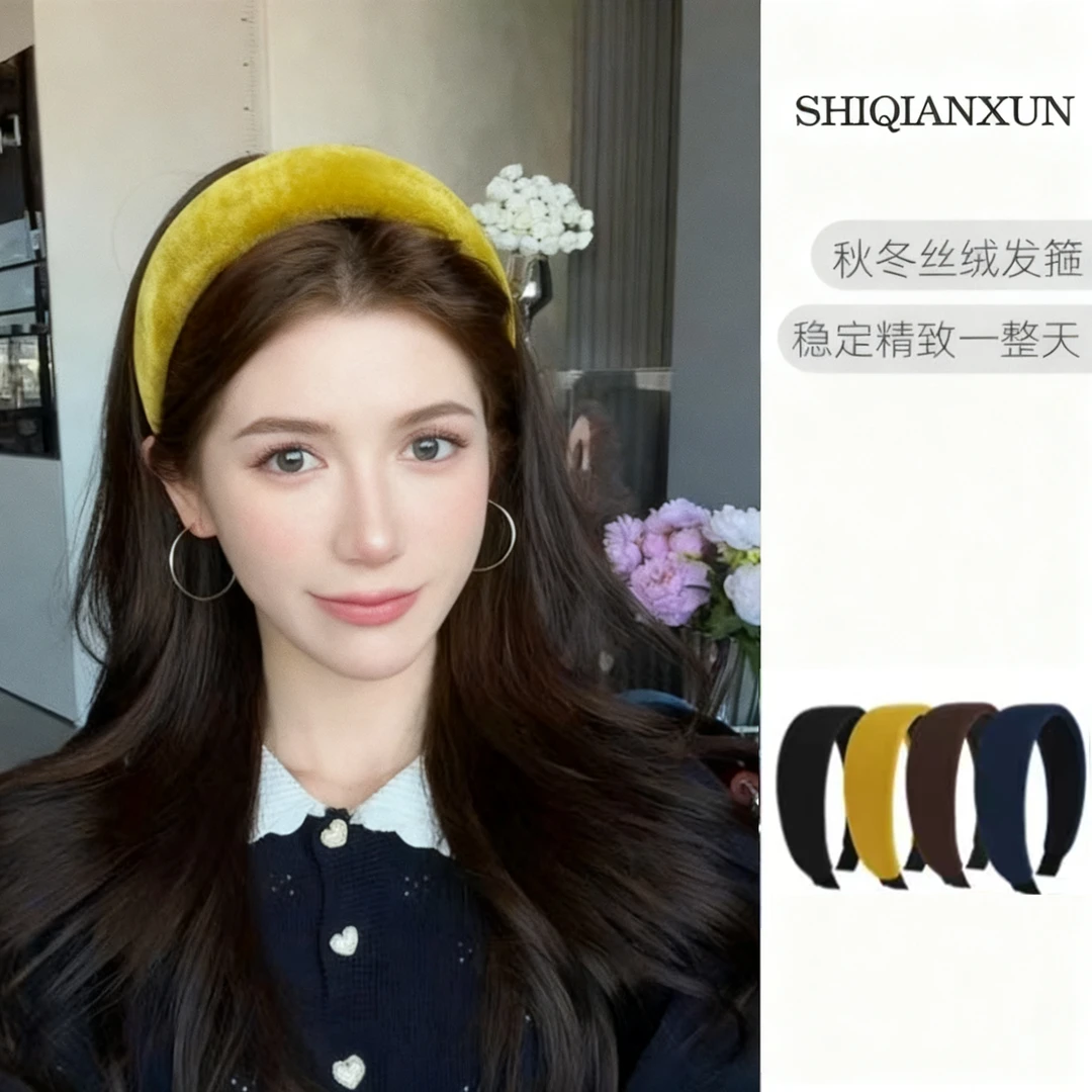 赫本风丝绒发箍高颅顶显脸小2025爆款洋气高级感秋冬压发头箍发饰