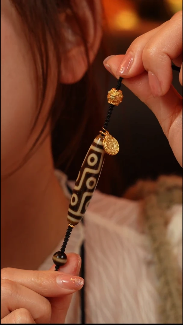 玛瑙/玉髓颈饰合金贴***?伽元珠玉｜上肯-折线九眼玛瑙锁骨链