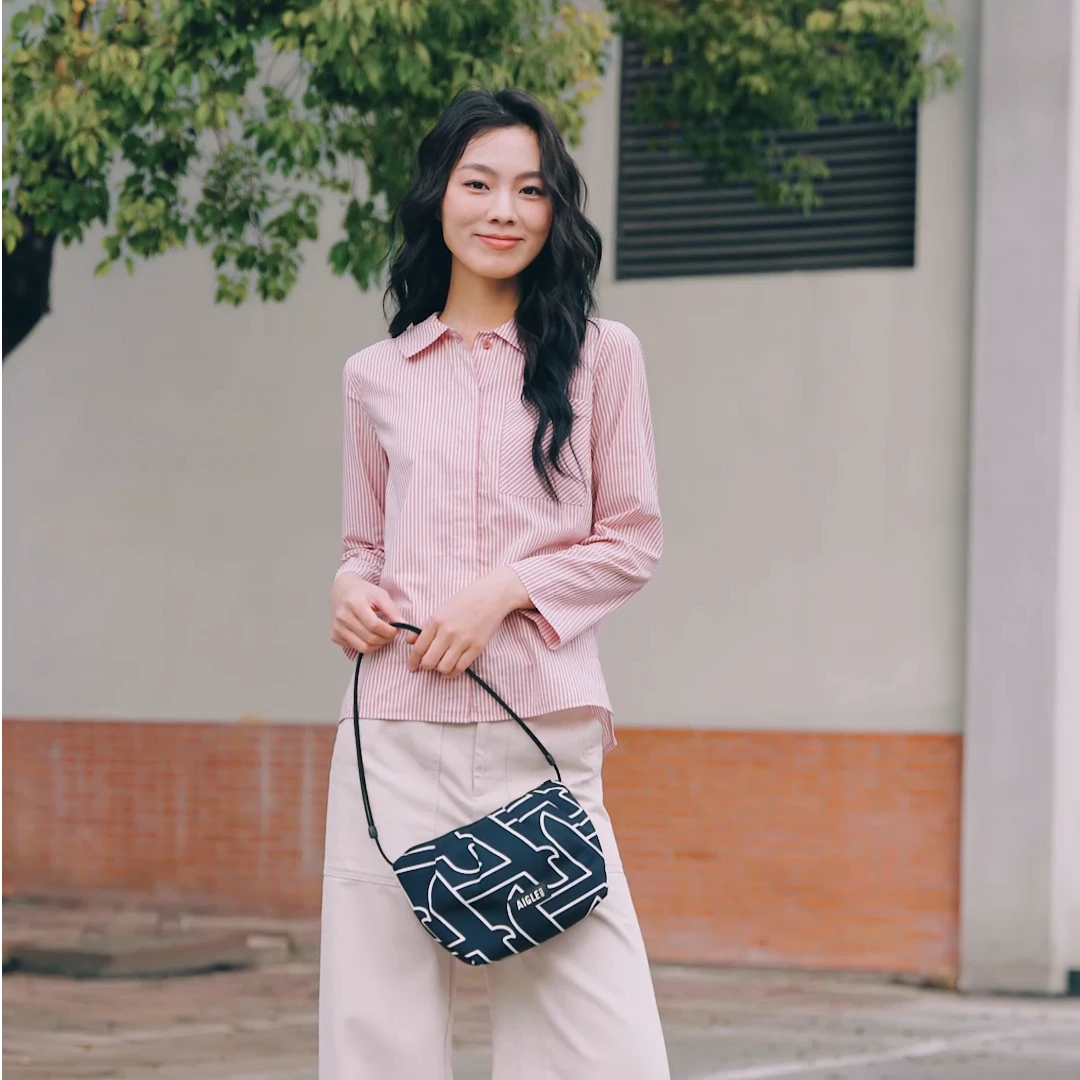 【主播自留】AIGLE艾高春夏经典款DFT速干排汗条纹长袖衬衫AT63