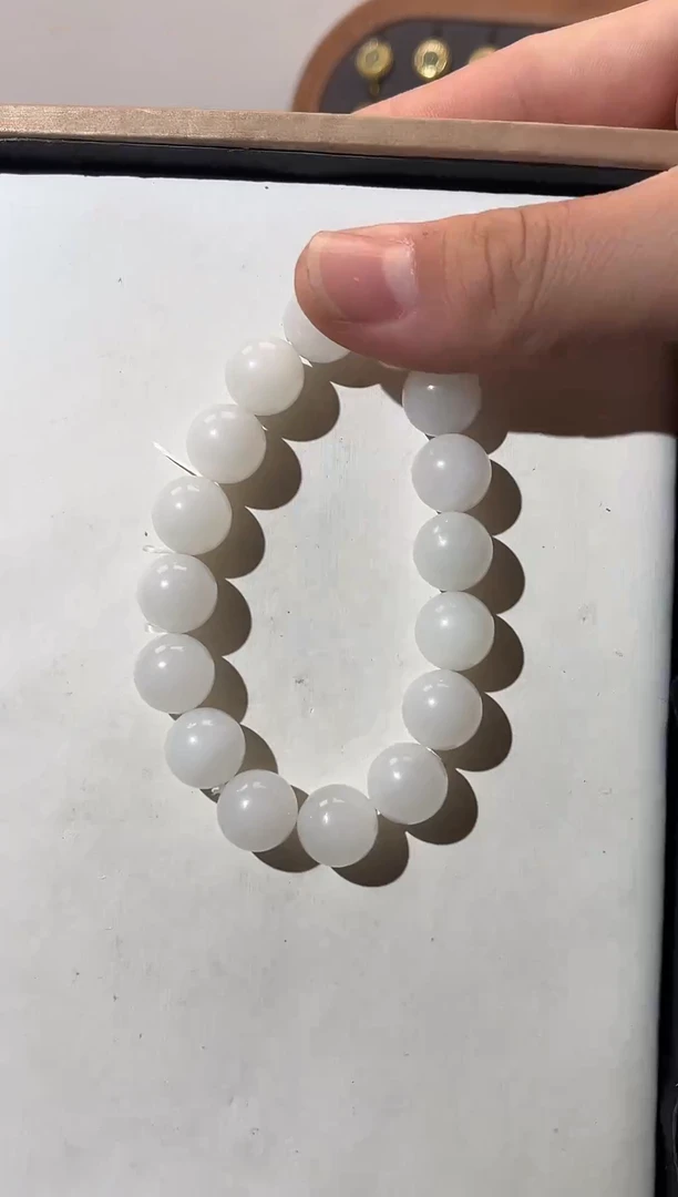 未镶嵌和田玉挂件圆珠手串