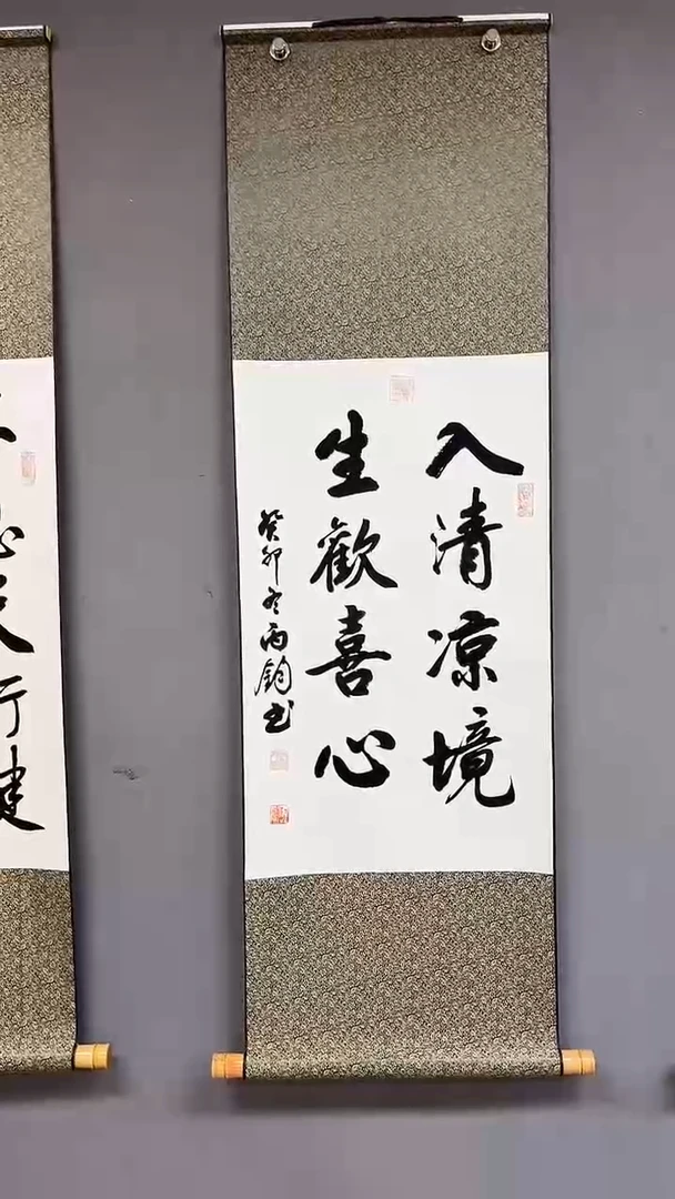 书法三尺竖轴  入清凉境  放漏