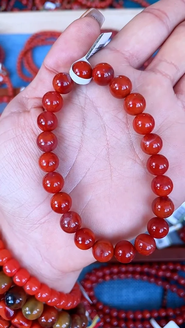 未镶嵌手串南红玛瑙N58凉山瓦西料双色火焰单圈多样性发其一