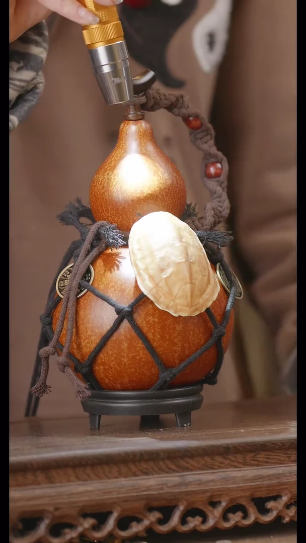 【闪购商品】294号精品天然大漆工艺防渗内胆酒葫芦~