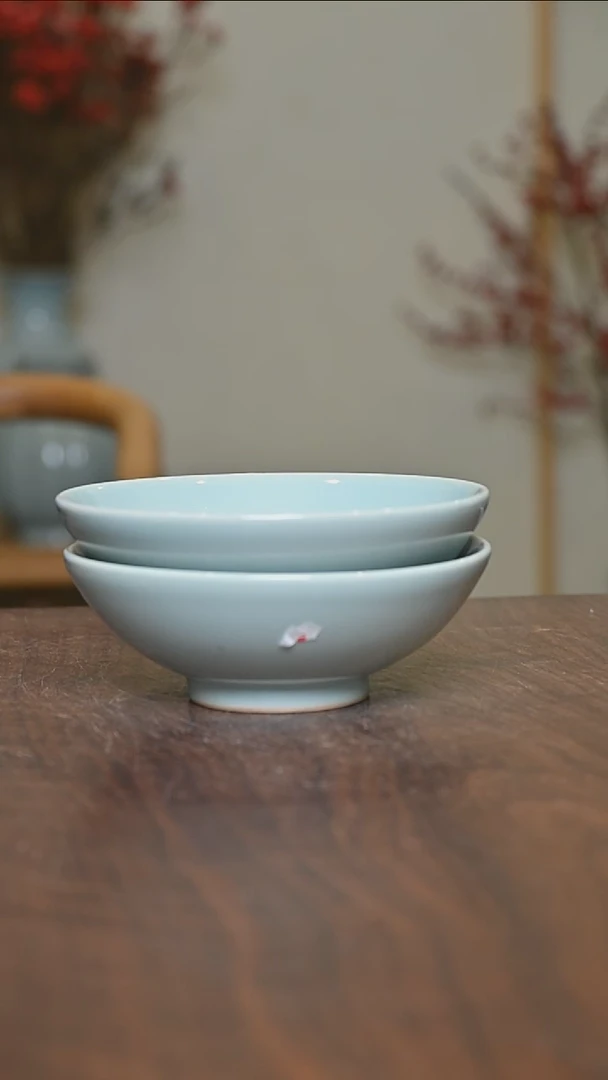 【闪购商品】其他手拉碗 2只 微瑕天青釉 无款