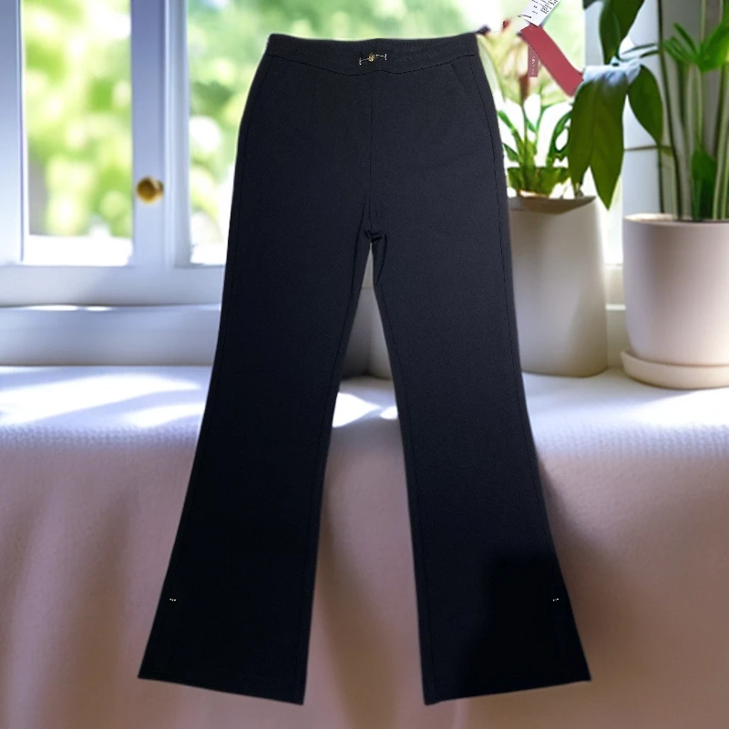 2025夏季微喇裤25263喇叭裤女士通勤喇叭裤百搭设计师黑色气质