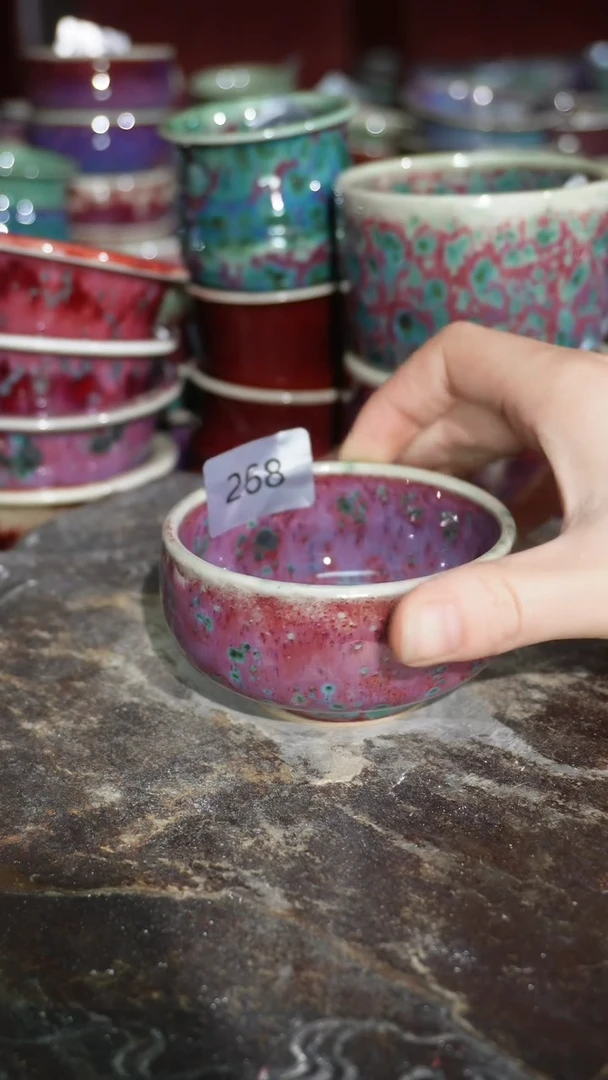 摆件陶精品窑变钧瓷茶器