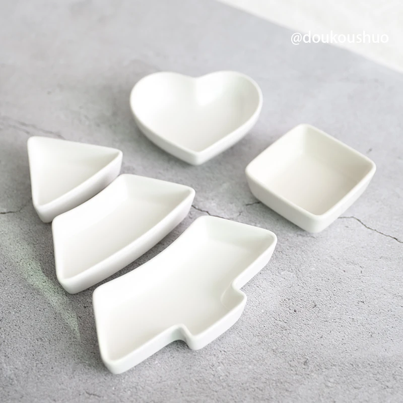 单个圣诞盘 幼儿园餐食拍摄道具美食食谱拍照道具竹托盘摄影背景