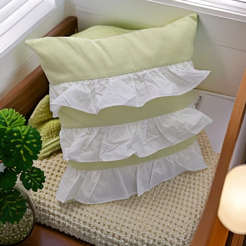 公主范田园风格通用蕾丝款可拆洗刺绣枕头抱枕床品花边枕套靠枕