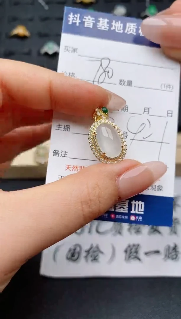 翡翠银S925镶嵌颈饰............