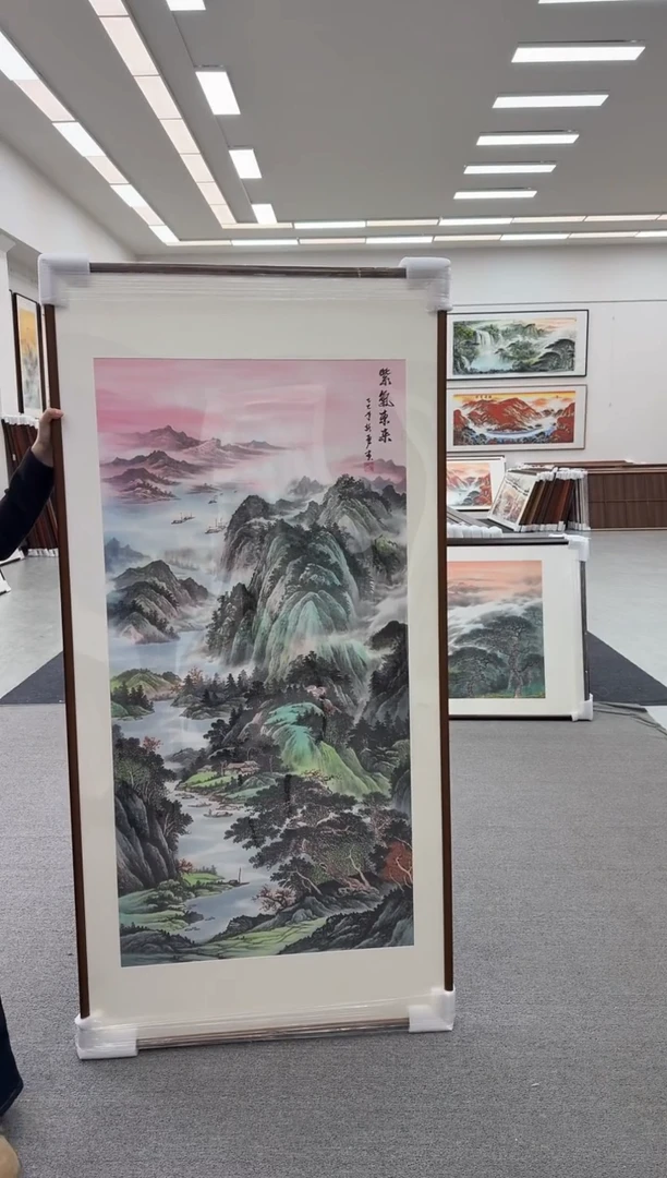 国画手绘 紫气东来 172*85